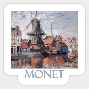 The Windmill on the Onbekende Canal, Amsterdam by Claude Monet Sticker